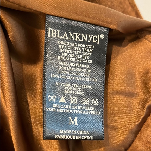 Blank NYC Brown Leather Moto Jacket - Picture 3 of 3